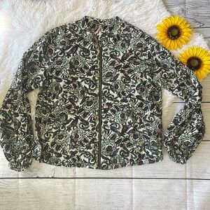 Free People Floral Zip Up Jacket
